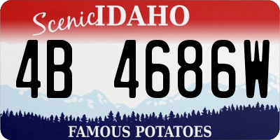 ID license plate 4B4686W