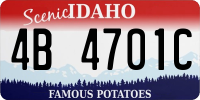 ID license plate 4B4701C