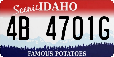ID license plate 4B4701G