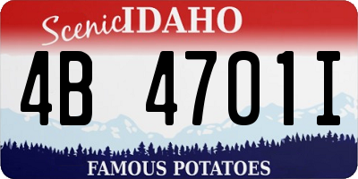 ID license plate 4B4701I