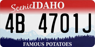 ID license plate 4B4701J