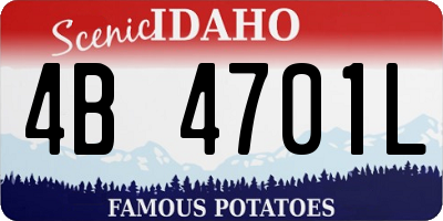 ID license plate 4B4701L