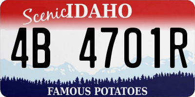 ID license plate 4B4701R