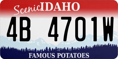 ID license plate 4B4701W