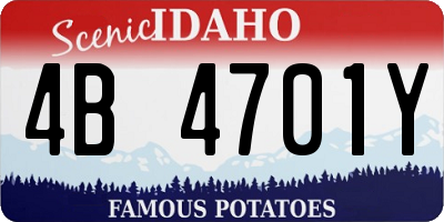 ID license plate 4B4701Y