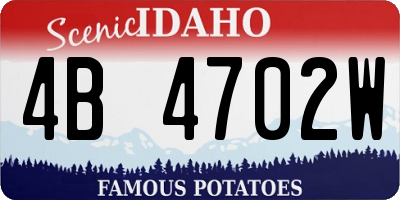 ID license plate 4B4702W