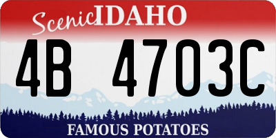 ID license plate 4B4703C