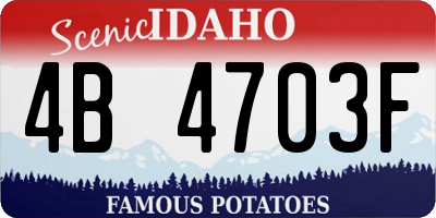 ID license plate 4B4703F