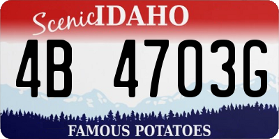 ID license plate 4B4703G