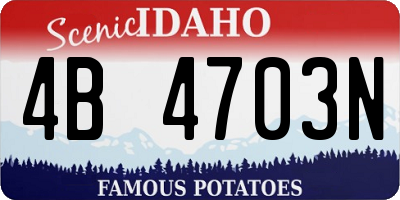 ID license plate 4B4703N