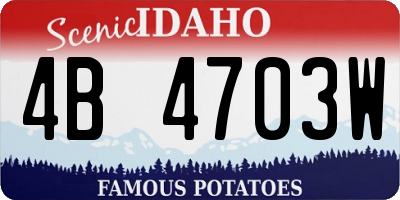 ID license plate 4B4703W