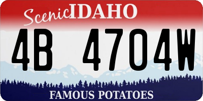 ID license plate 4B4704W