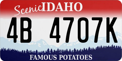 ID license plate 4B4707K