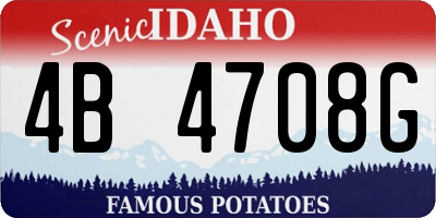 ID license plate 4B4708G