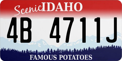 ID license plate 4B4711J