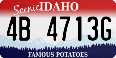 ID license plate 4B4713G