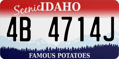 ID license plate 4B4714J