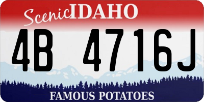 ID license plate 4B4716J