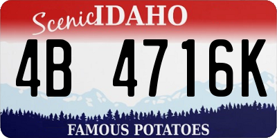 ID license plate 4B4716K