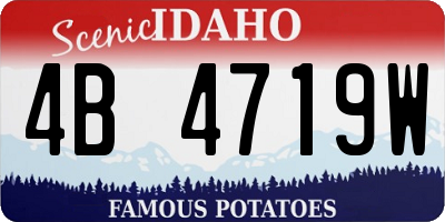 ID license plate 4B4719W