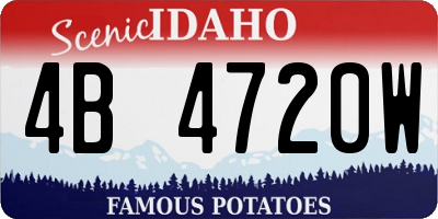 ID license plate 4B4720W