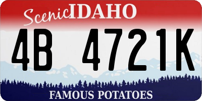 ID license plate 4B4721K