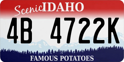 ID license plate 4B4722K