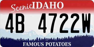 ID license plate 4B4722W