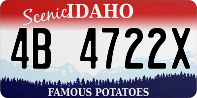 ID license plate 4B4722X