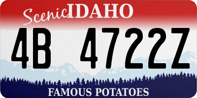 ID license plate 4B4722Z