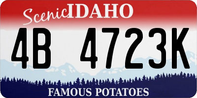 ID license plate 4B4723K