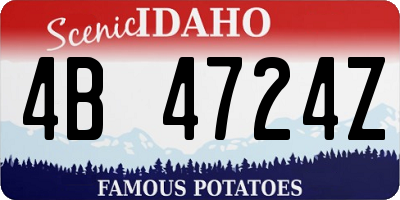 ID license plate 4B4724Z