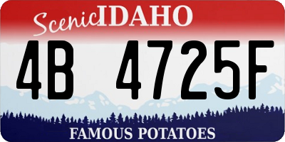 ID license plate 4B4725F