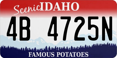 ID license plate 4B4725N