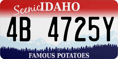 ID license plate 4B4725Y