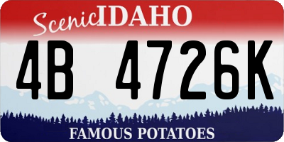 ID license plate 4B4726K