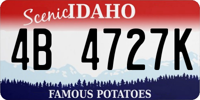 ID license plate 4B4727K