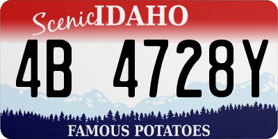 ID license plate 4B4728Y