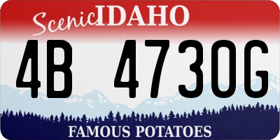 ID license plate 4B4730G