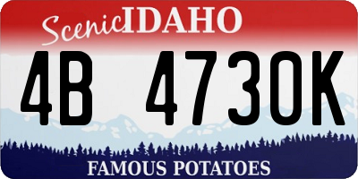 ID license plate 4B4730K