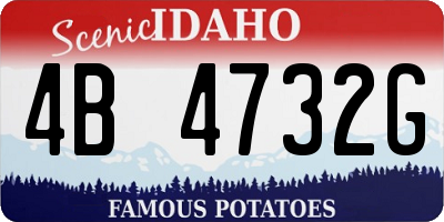 ID license plate 4B4732G