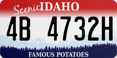 ID license plate 4B4732H