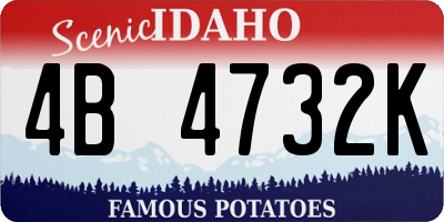 ID license plate 4B4732K