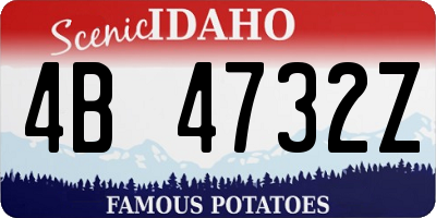 ID license plate 4B4732Z