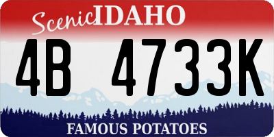 ID license plate 4B4733K