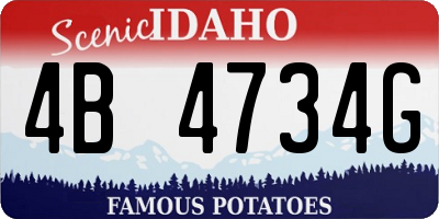 ID license plate 4B4734G