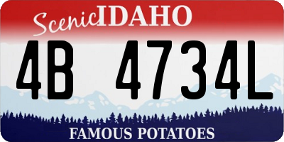 ID license plate 4B4734L