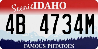 ID license plate 4B4734M