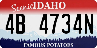 ID license plate 4B4734N