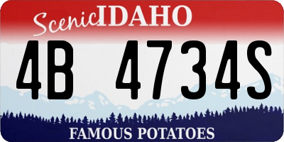 ID license plate 4B4734S